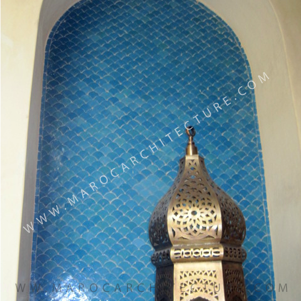 Moroccan mosaic tiles for wall niche