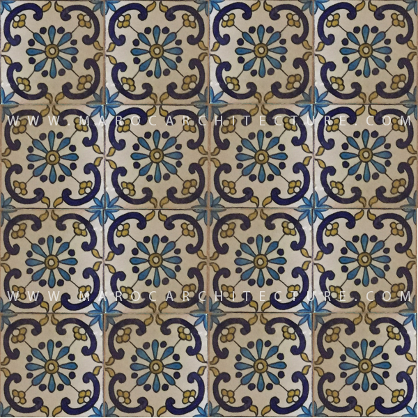 handpainted moroccan tiles for stair risers