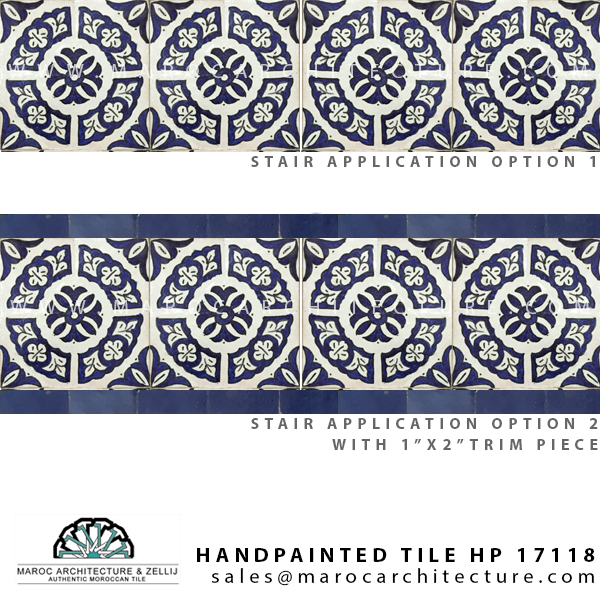 handpainted moroccan tiles for stairs