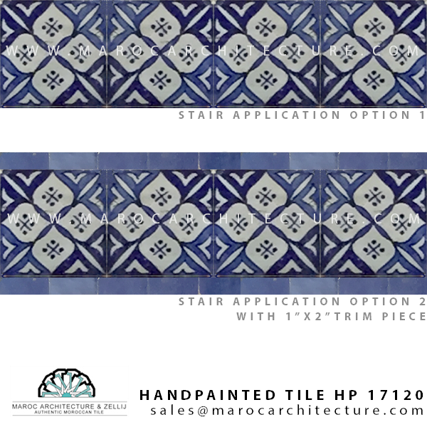 handpainted moroccan tiles for stair risers