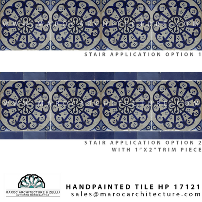 handpainted moroccan tiles for stair risers