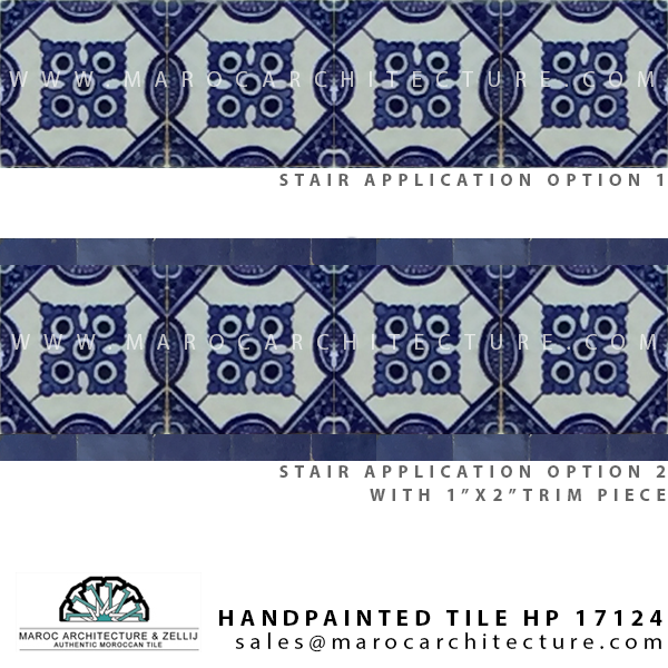 handpainted moroccan tiles for stair risers