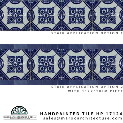 handpainted moroccan tiles for stair risers