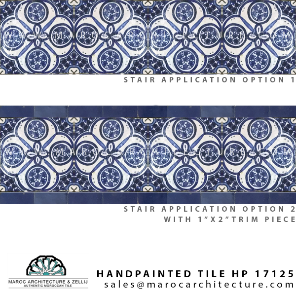handpainted moroccan tiles for stair risers