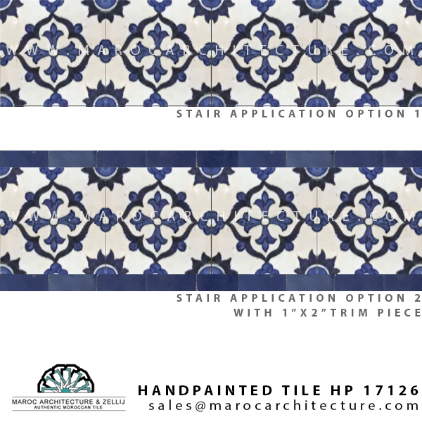 handpainted moroccan tiles for stair risers