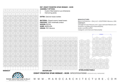 Moroccan mosaic tiles drawings