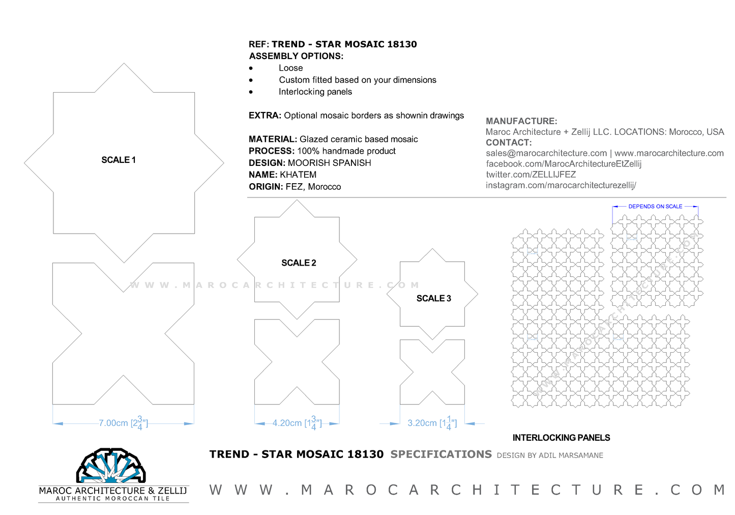 TREND - STAR MOSAIC 18130 - Moroccan mosaic tile, 