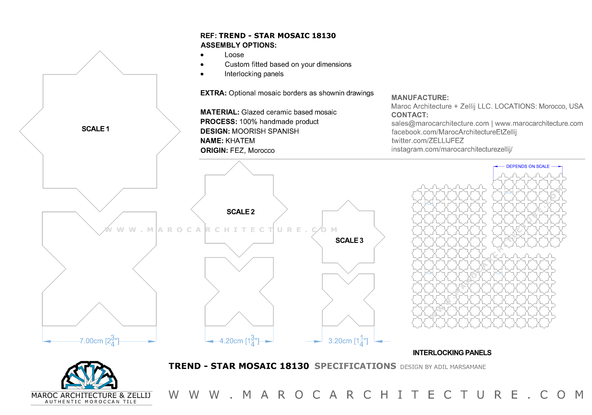 TREND - STAR MOSAIC 18130 - Moroccan mosaic tile, 