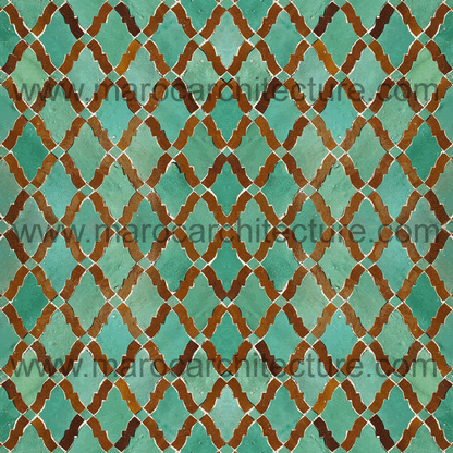FLEUR DE LIS WITH LACES MOROCCAN MOSAIC TILE AR101 BY MAROC ARCHITECTURE ET ZELLIJ