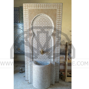 Moroccan mosaic wall fountain